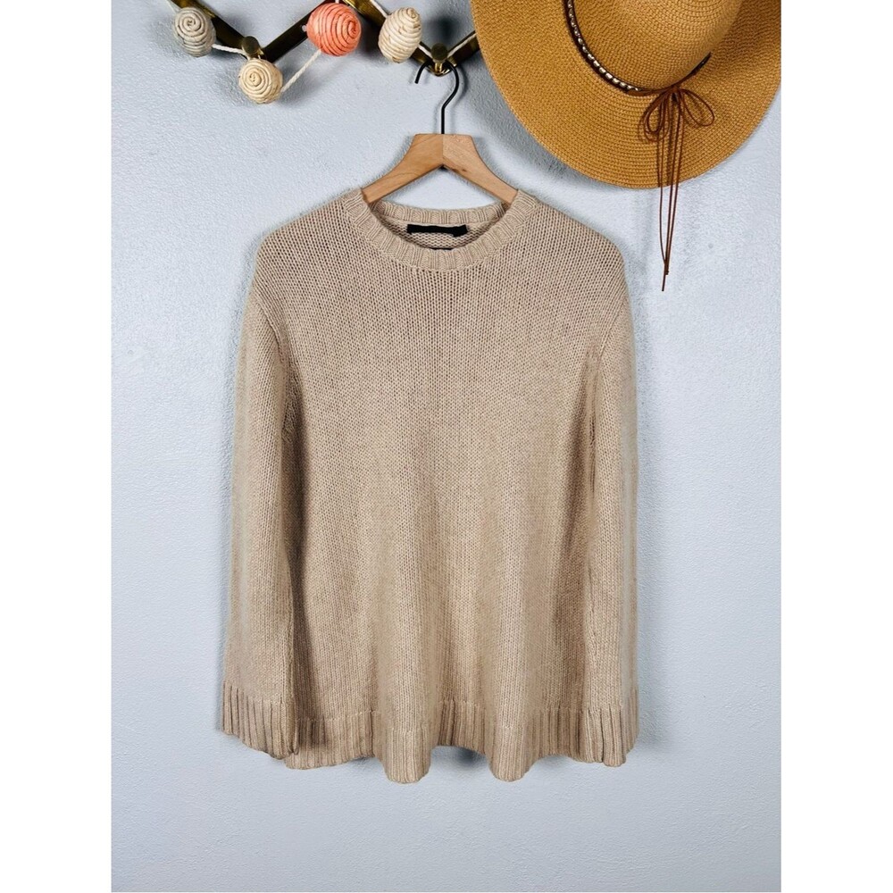 Jenni Kayne Cashmere Amelia Crewneck Sweater in Warm Sand Size Small - Picture 2 of 8